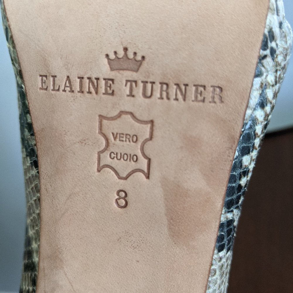 Size 8-Elaine Turner Python Print Closed Toe Heels - image 8